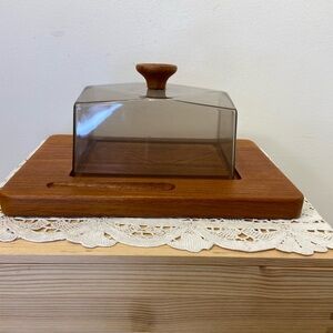 Danish Teak Wood Cheese Dome